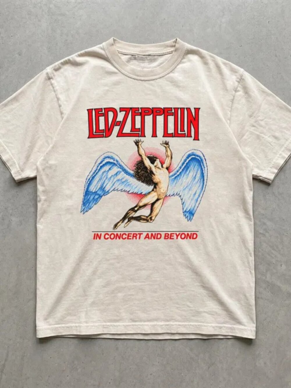 Led Zeppelin In Concert Swan Song Cream Graphic T-Shirt